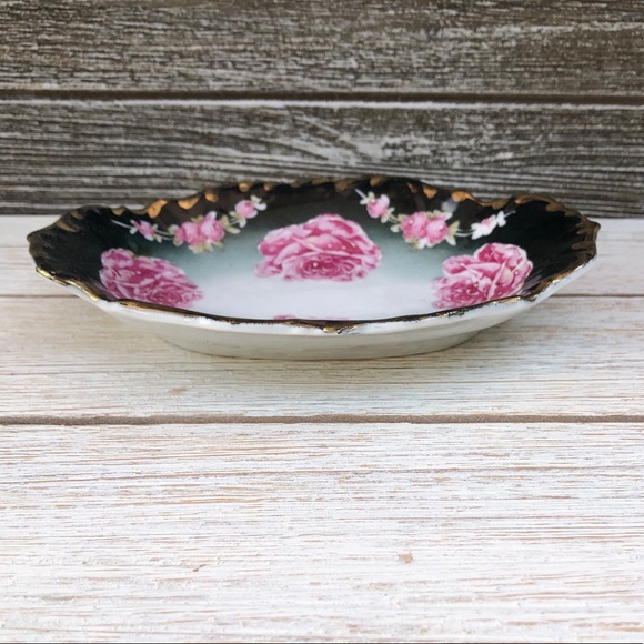 Antique Victorian porcelain hand painted rose dish - Picture 8 of 10